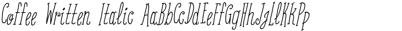 Coffee Written Italic font