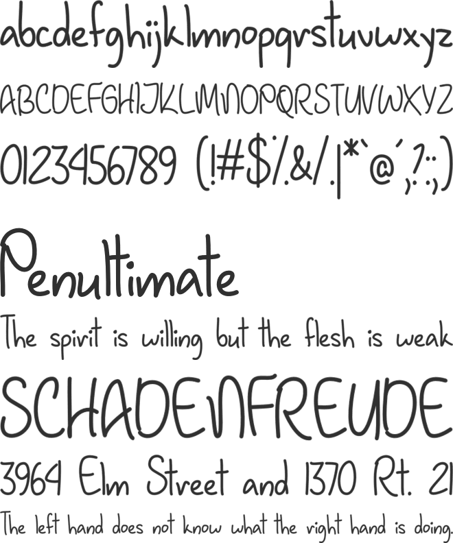 January Handwriting font preview
