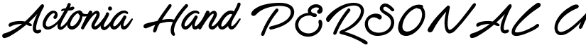 Actonia Hand PERSONAL USE Regular font