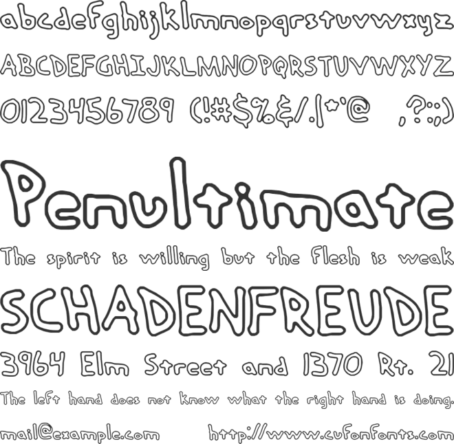 Hand Me Down O (BRK) font preview