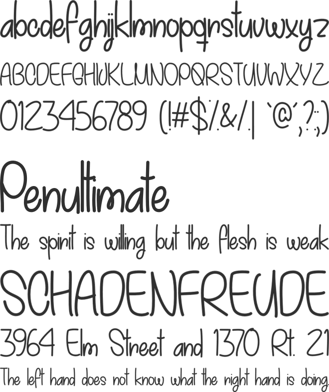 My December font preview
