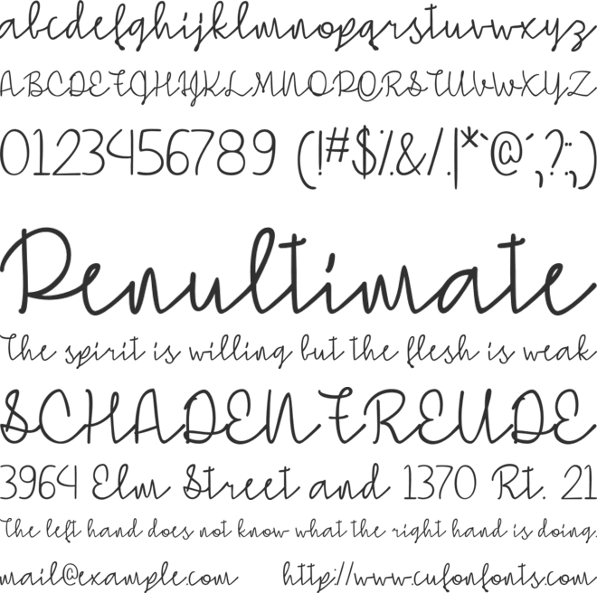 Simple Signature font preview