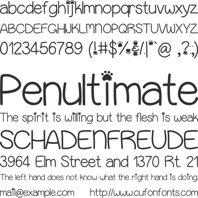 PuppyBellies font preview