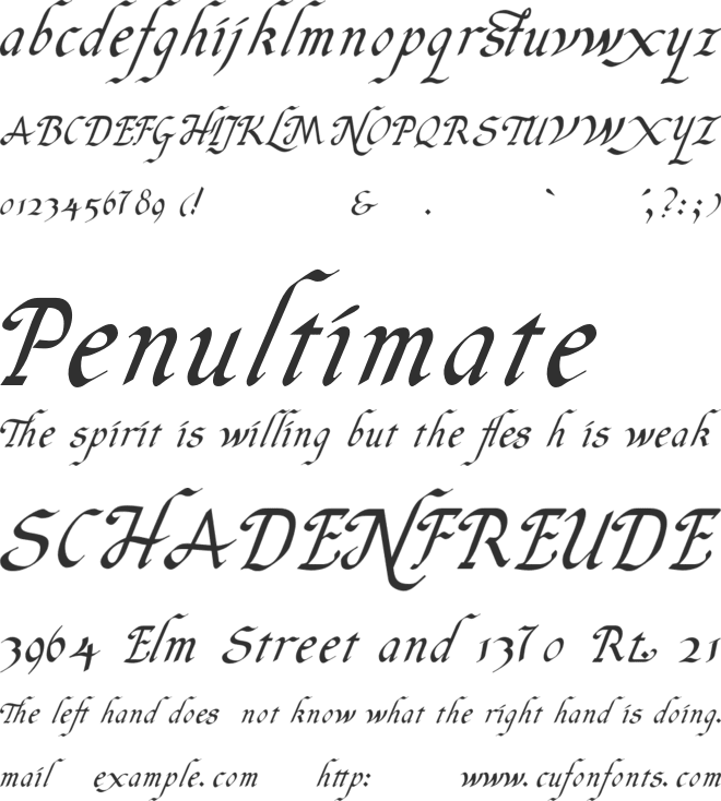 Hand font preview