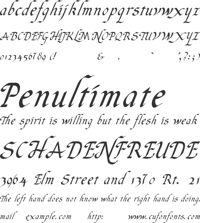 Hand font preview