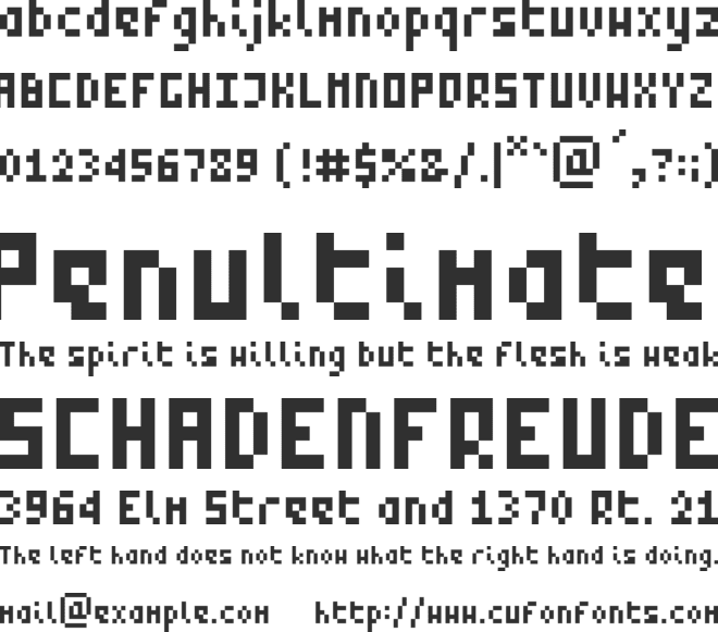 Zepto font preview