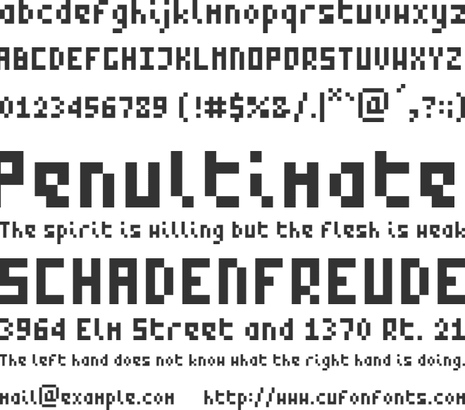 Zepto font preview