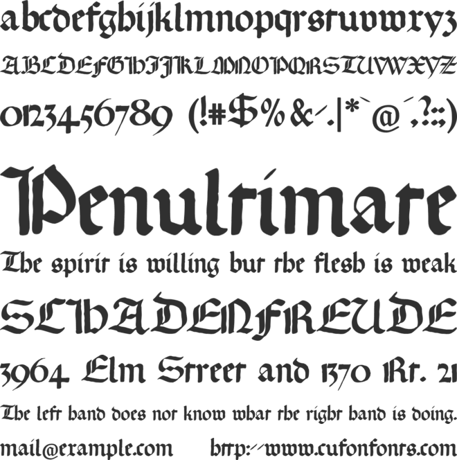 Gotische Missalschrift font preview