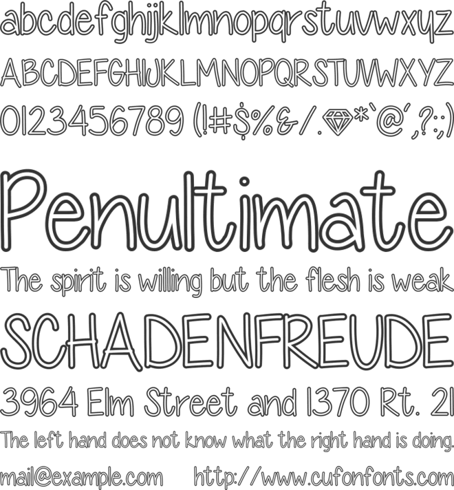 Diamond Girl Hollow font preview