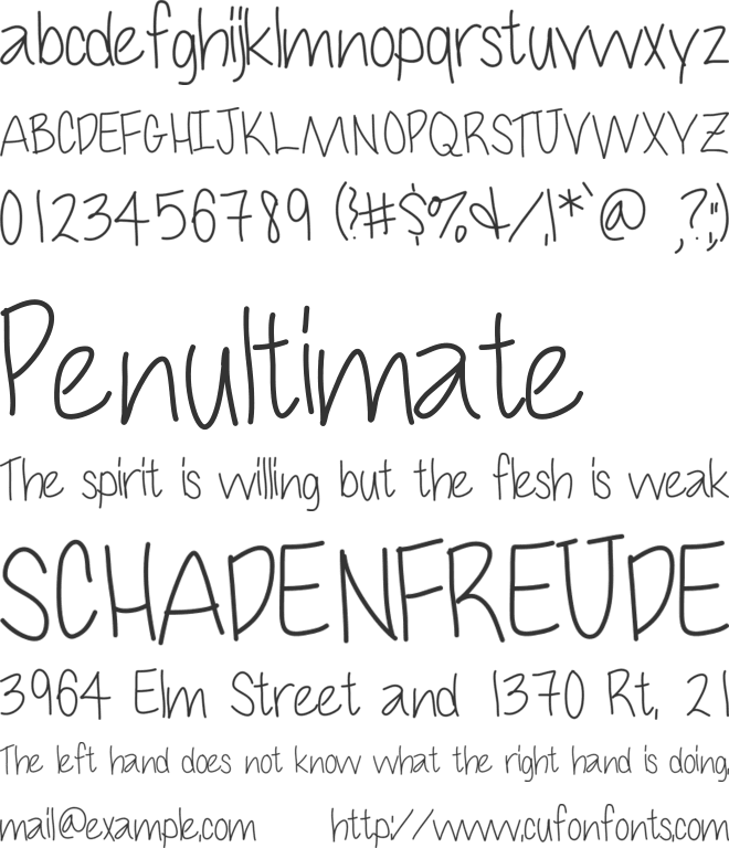 Cuteness font preview
