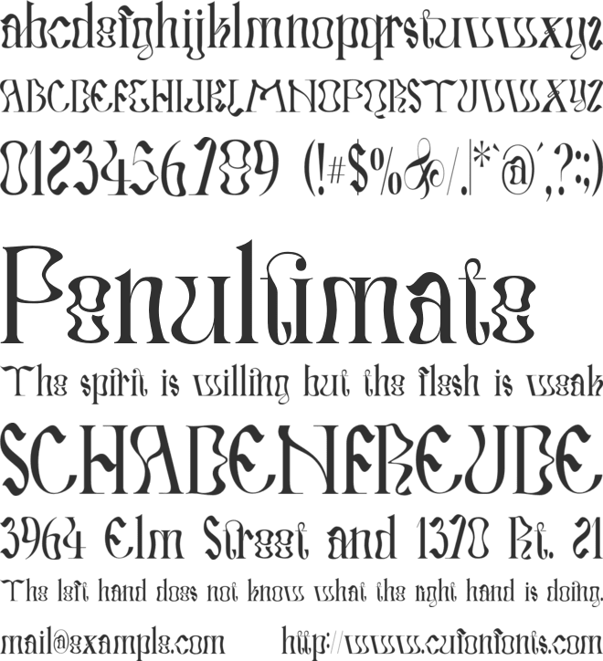 Strarat Elegante Font font preview