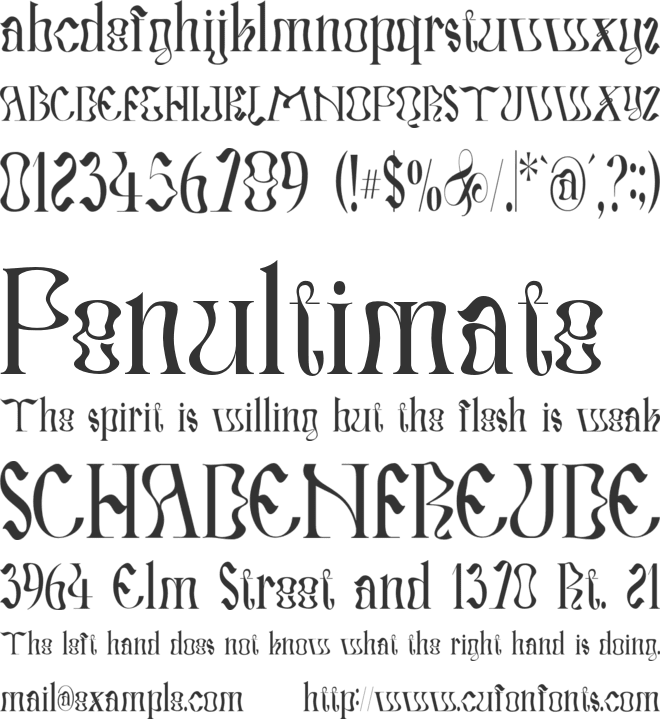 Strarat Elegante Font font preview