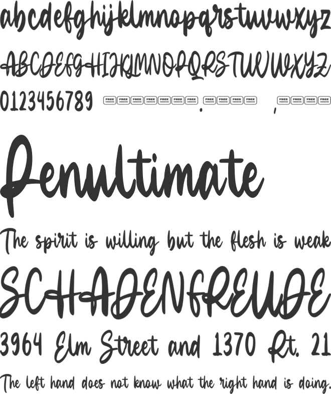 Tangisan Free Trial font preview