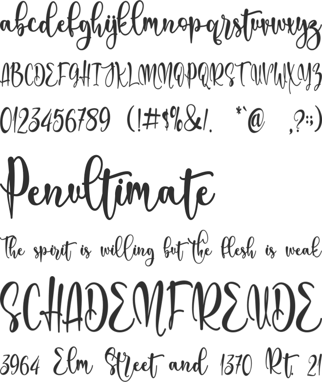 Mother Love font preview