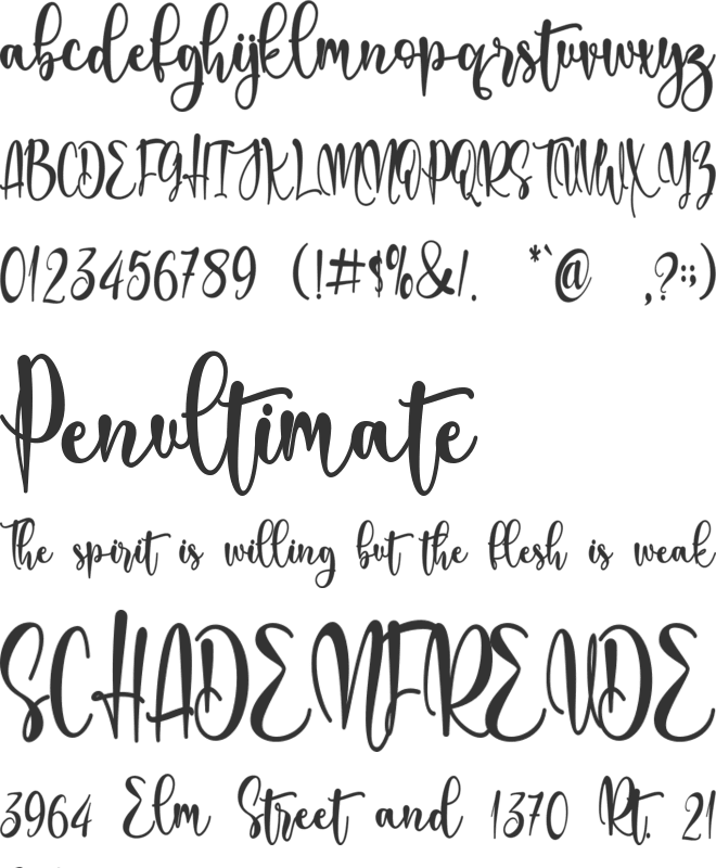 Mother Love font preview
