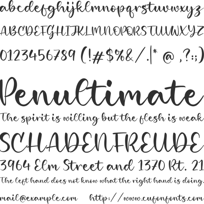Girlish font preview