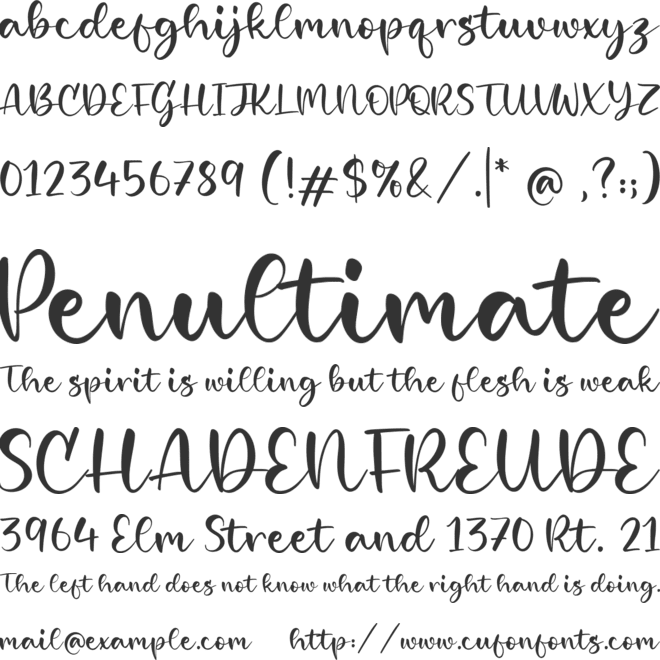 Girlish font preview