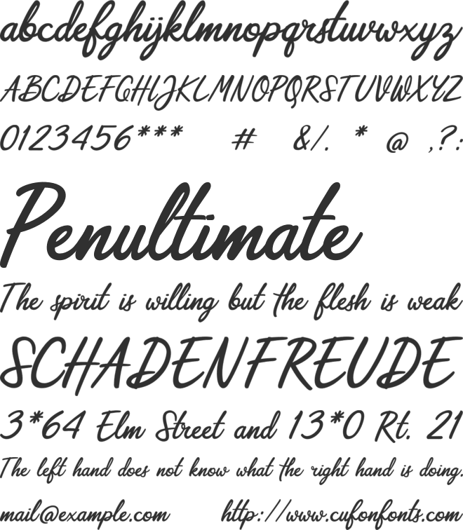 Scripterialism font preview