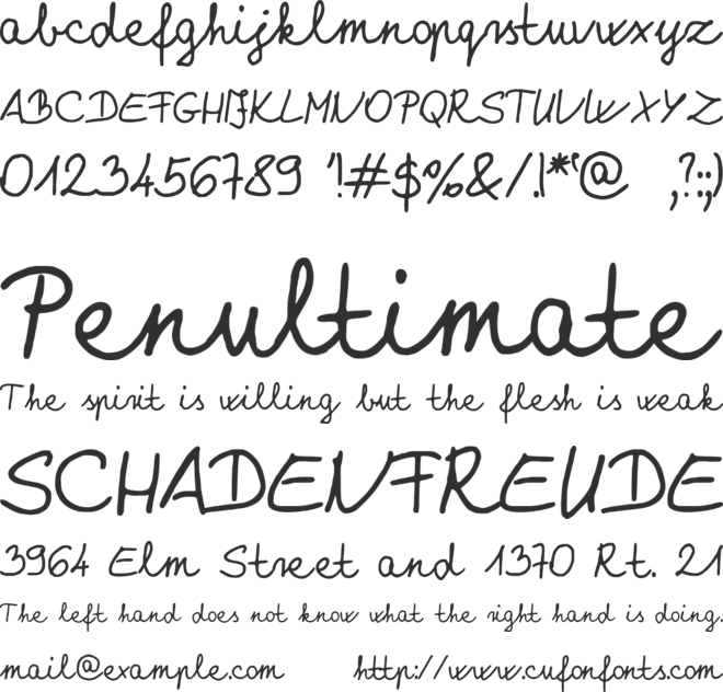 Evasdigiscript font preview