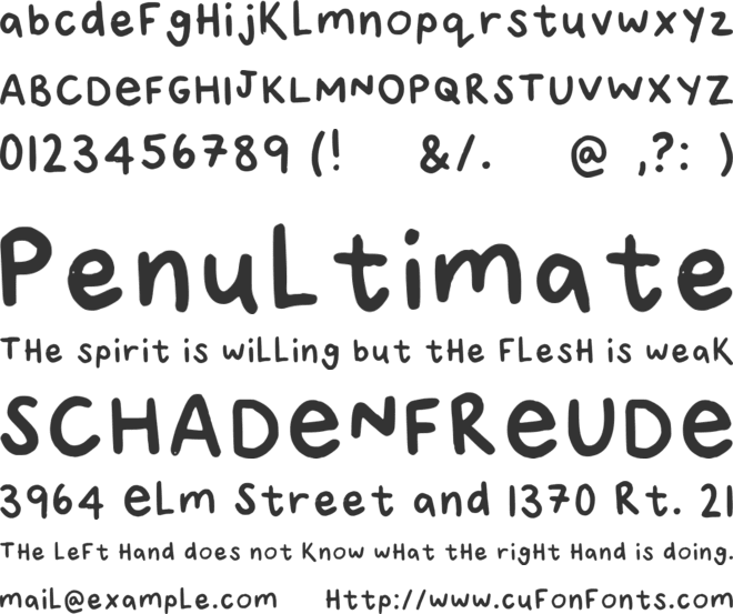 Kids Corner font preview