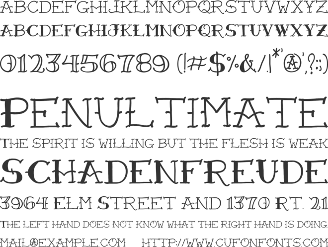 VTC-FreehandTattooOne font preview