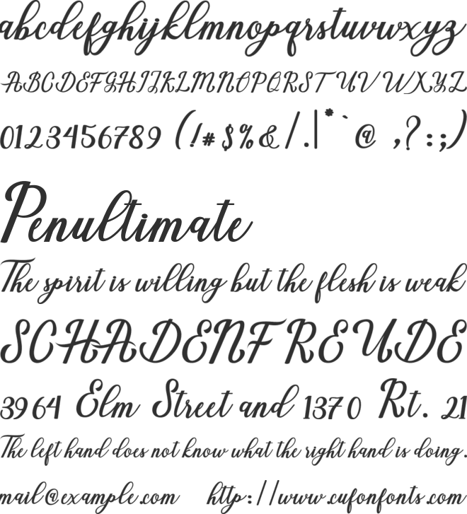 Natural Script font preview