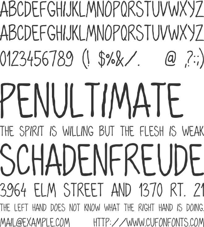 OhMaria font preview