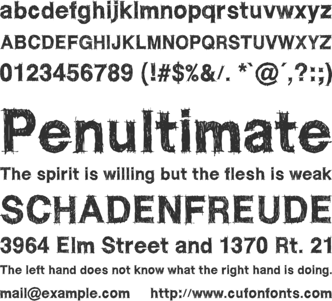 WC RoughTrad font preview