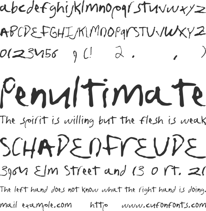fruscianteHand font preview