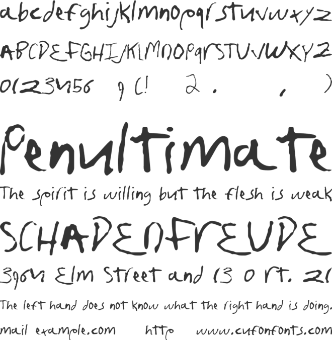fruscianteHand font preview