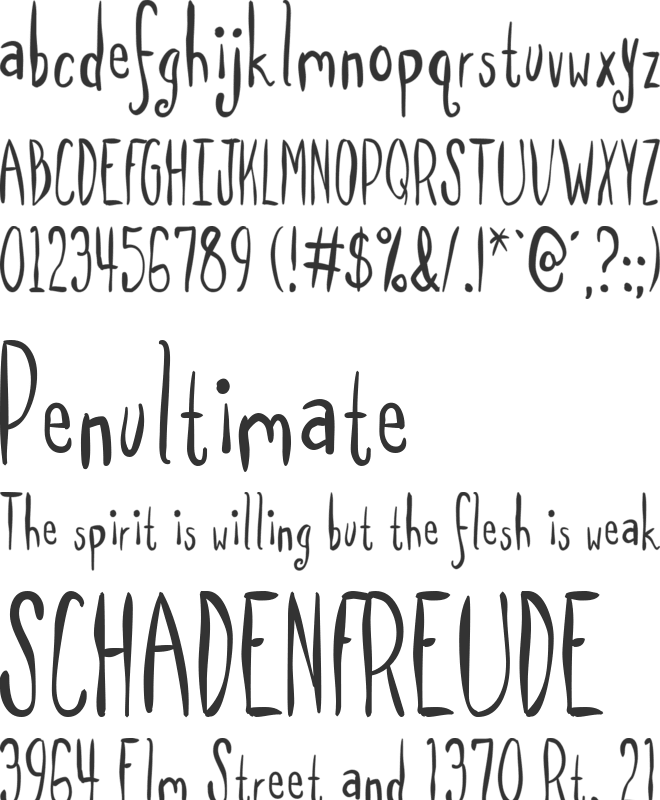 SpillMilk font preview