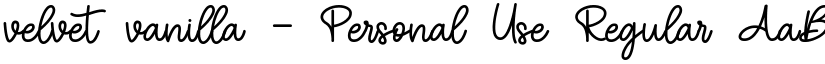 velvet vanilla - Personal Use Regular font