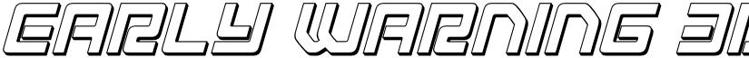 Early Warning 3D Italic Italic font