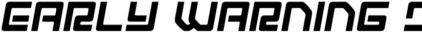 Early Warning Semi-Italic Semi-Italic font