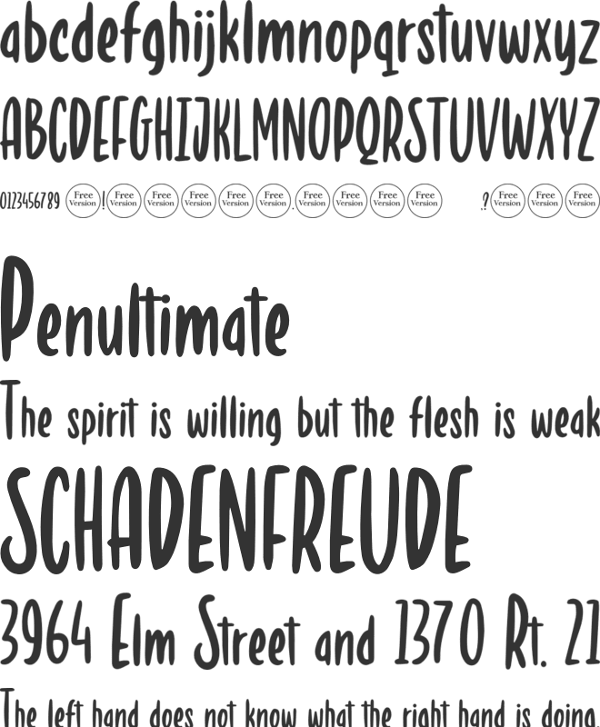 Sundae Bite Free Trial font preview