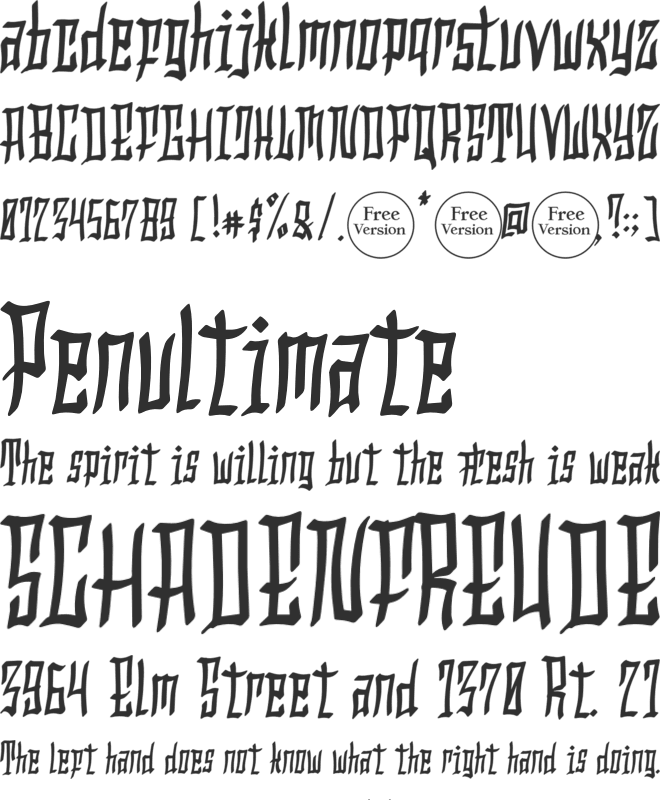 Hollowtown Free font preview