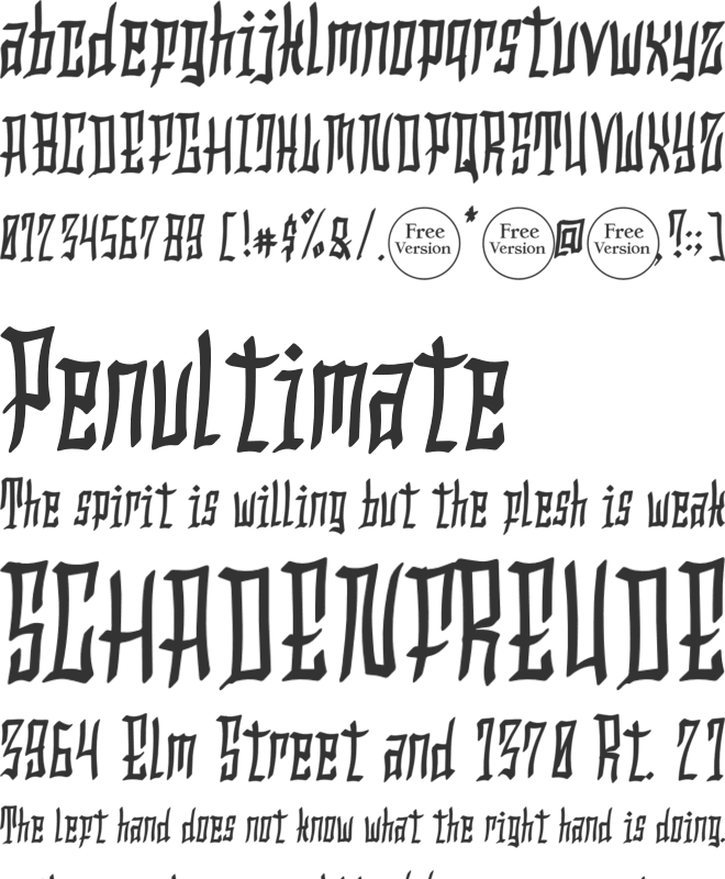 Hollowtown Free font preview