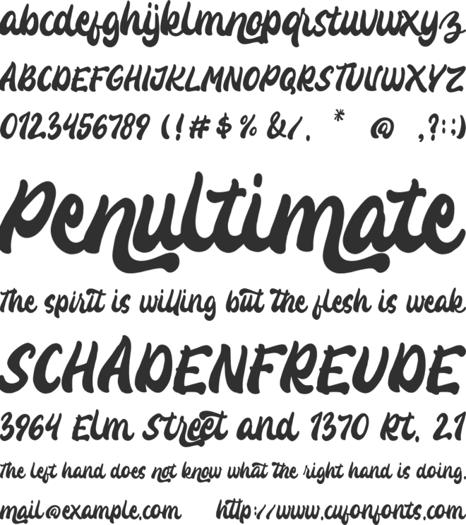 Katracy font preview