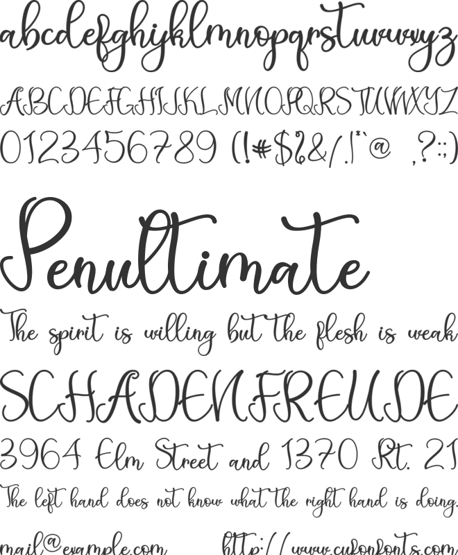 Aneliya - Personal Use font preview