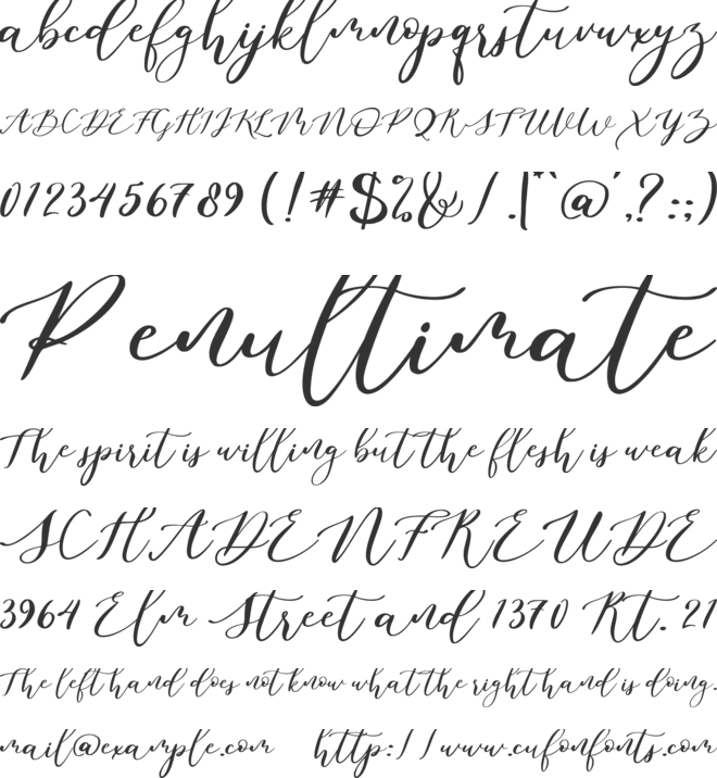 Madam Sunday font preview