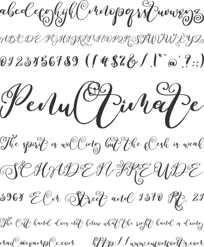 Lovesick Sunday font preview