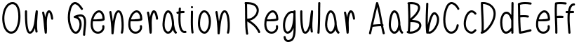 Our Generation Regular font