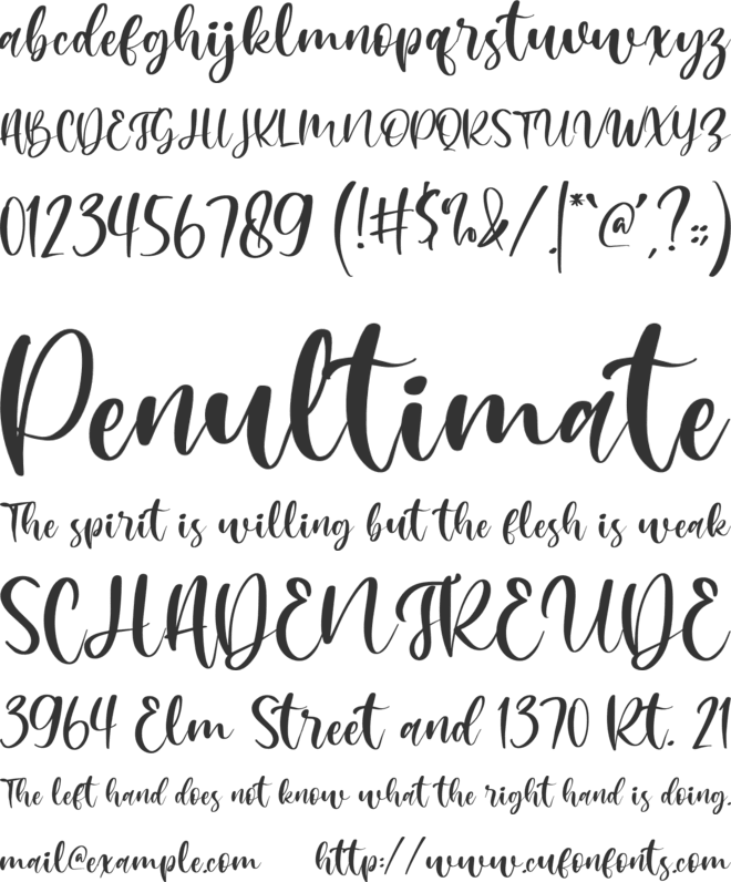 Mishella font preview