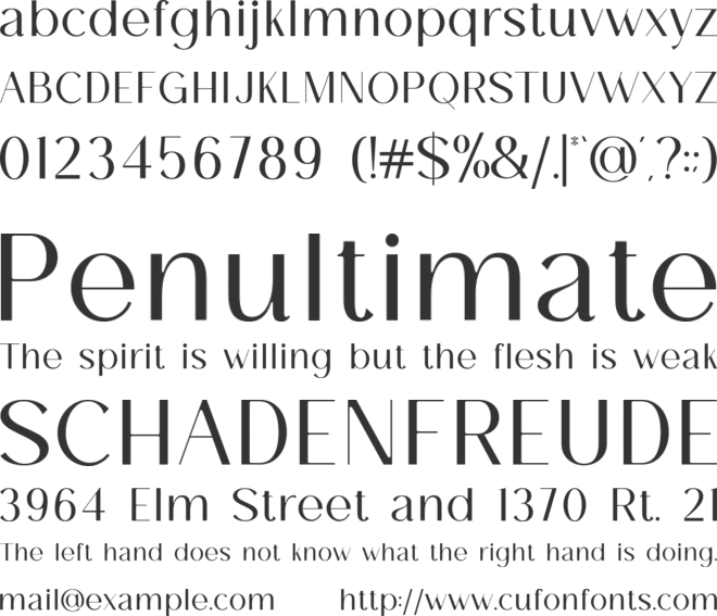 Breadley Sans font preview