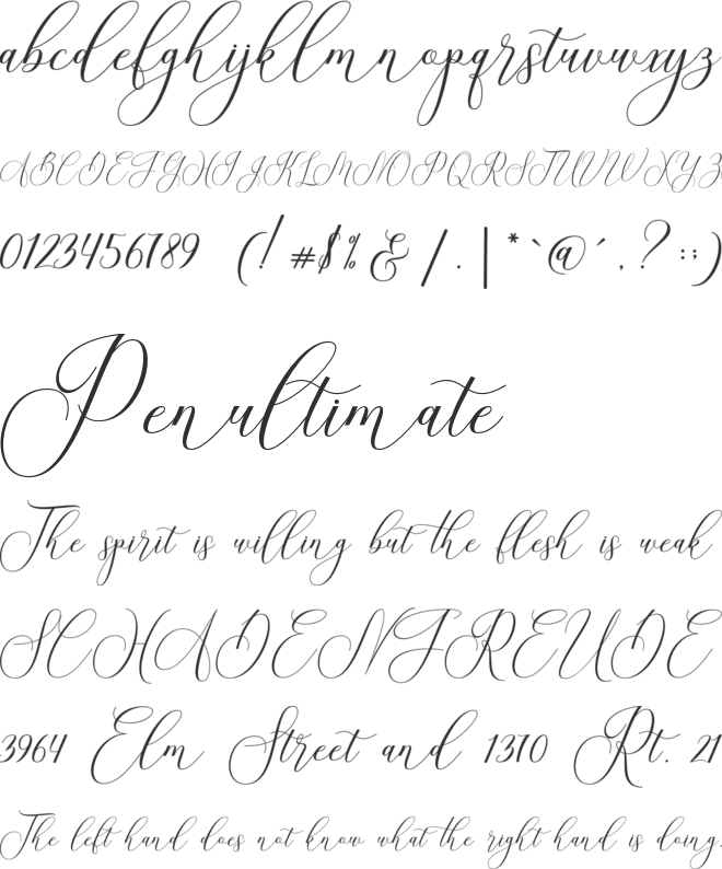 hello heart font preview