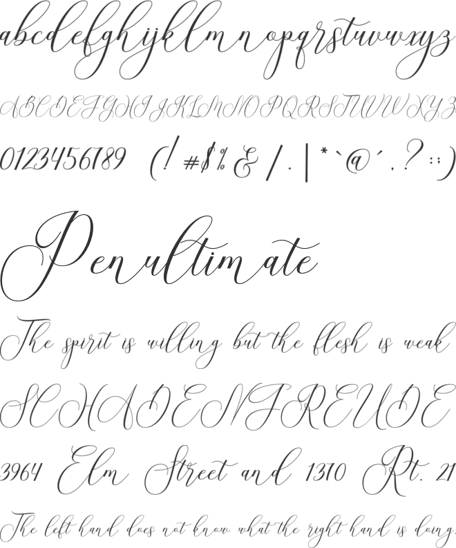 hello heart font preview