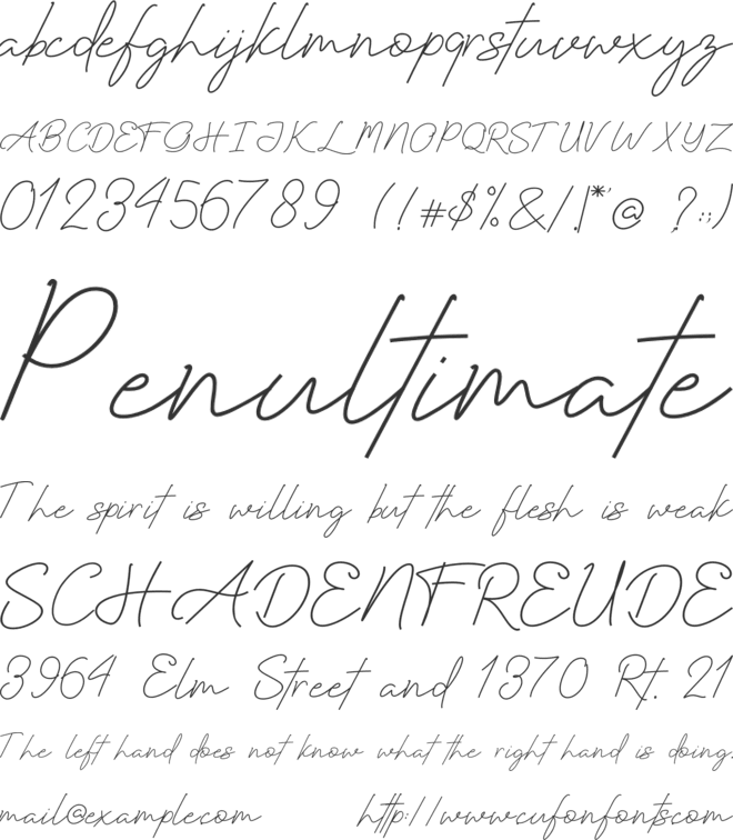 Sallytta font preview