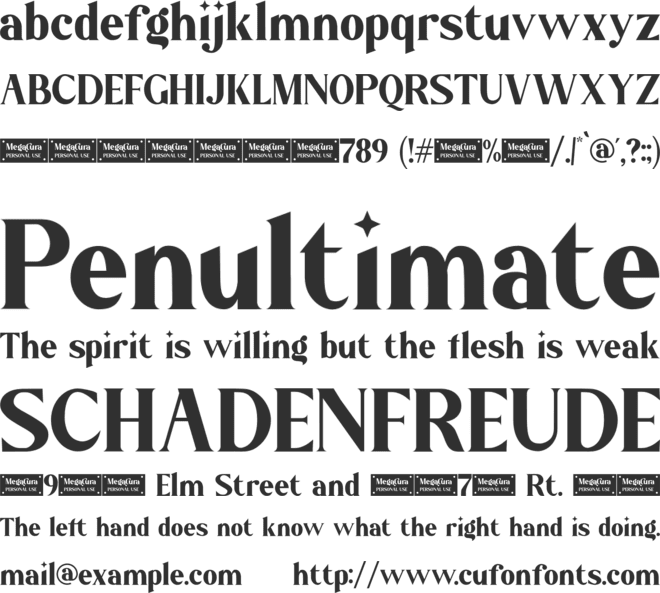 Megatura - Personal Use font preview