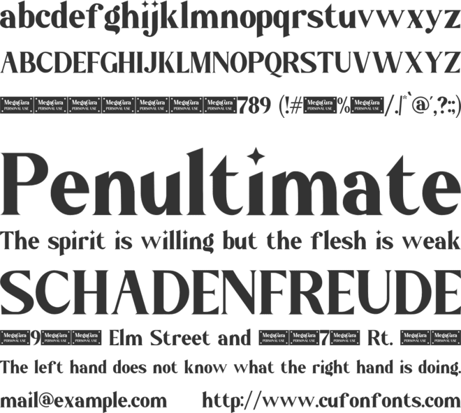 Megatura - Personal Use font preview