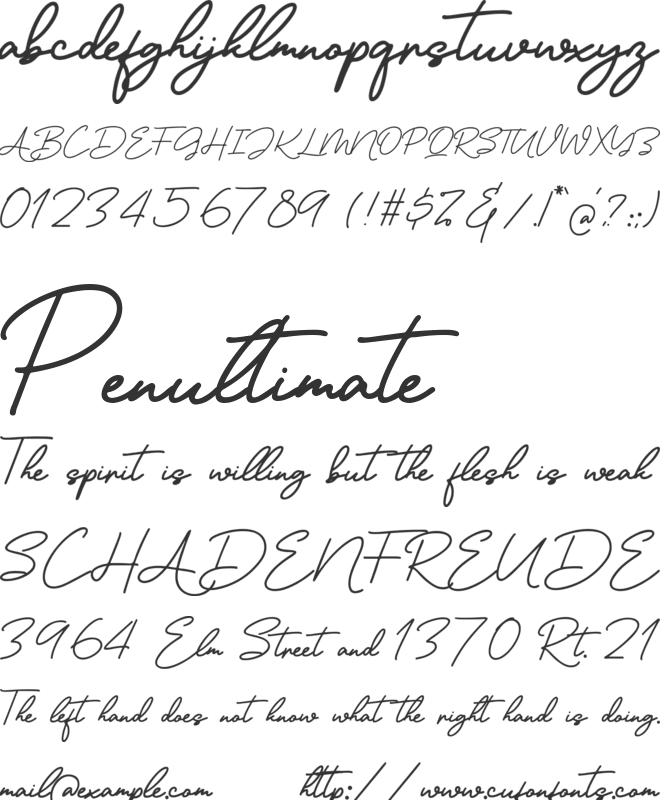 Ronallatie font preview